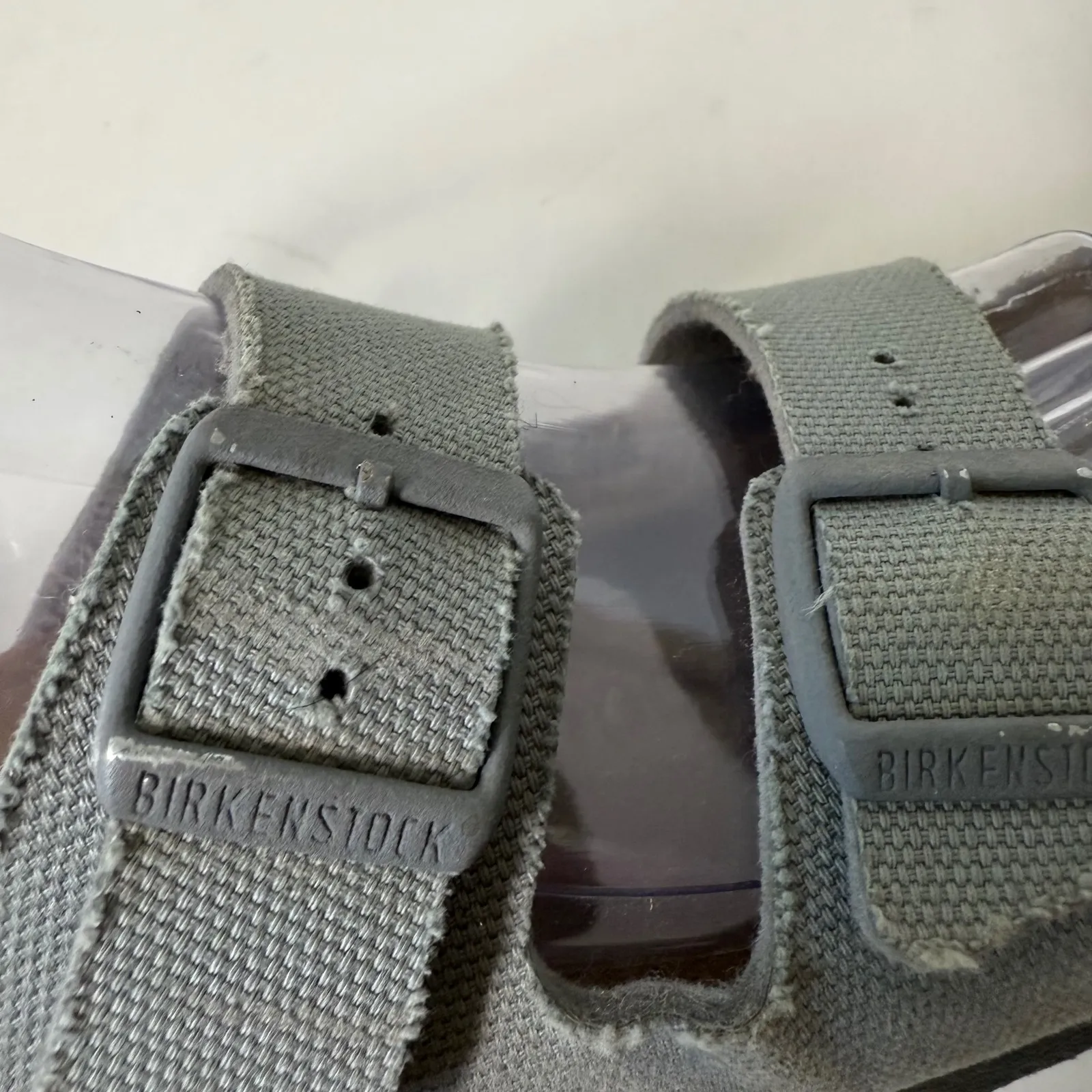 Birkenstock Vegan Arizona Sandals Women Gray Canvas Comfort Casual Sz‎ 36 Shoes - Image 8