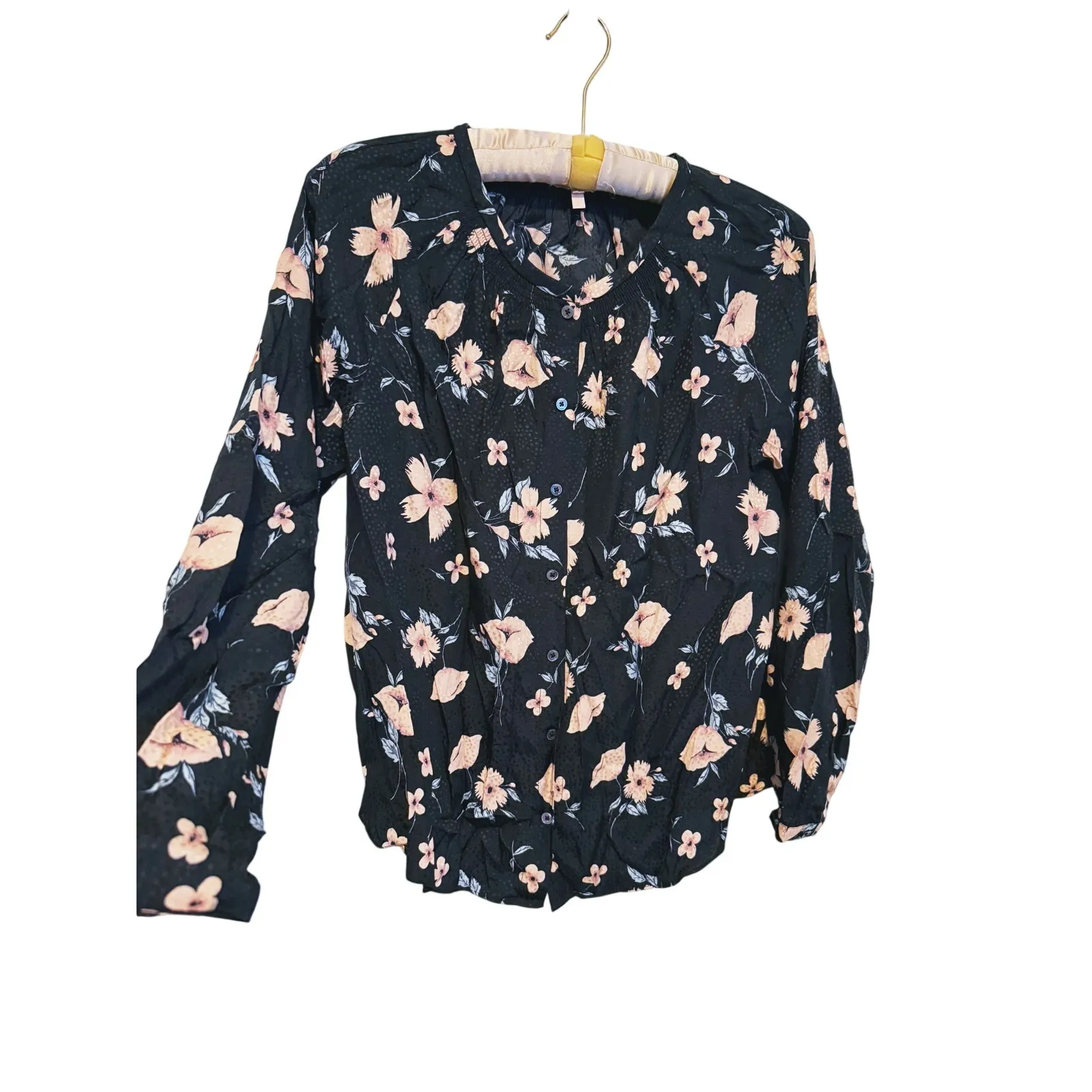 Rebecca Taylor Romantic Floral Silk Blouse 4 Black Dark Fairy Whimsigoth French - Image 9