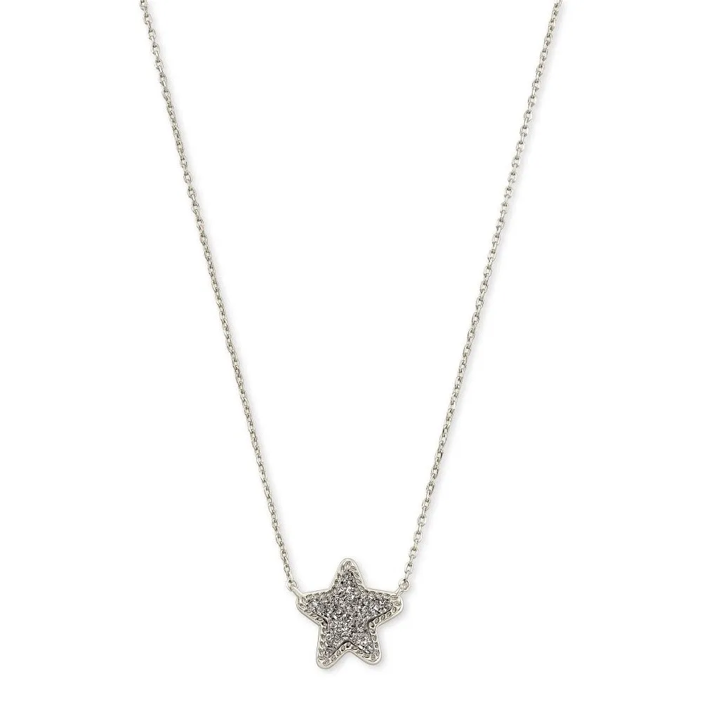 NWT! Kendra Scott Silver Jae Star Necklace in Rhodium Platinum Drusy - Image 4