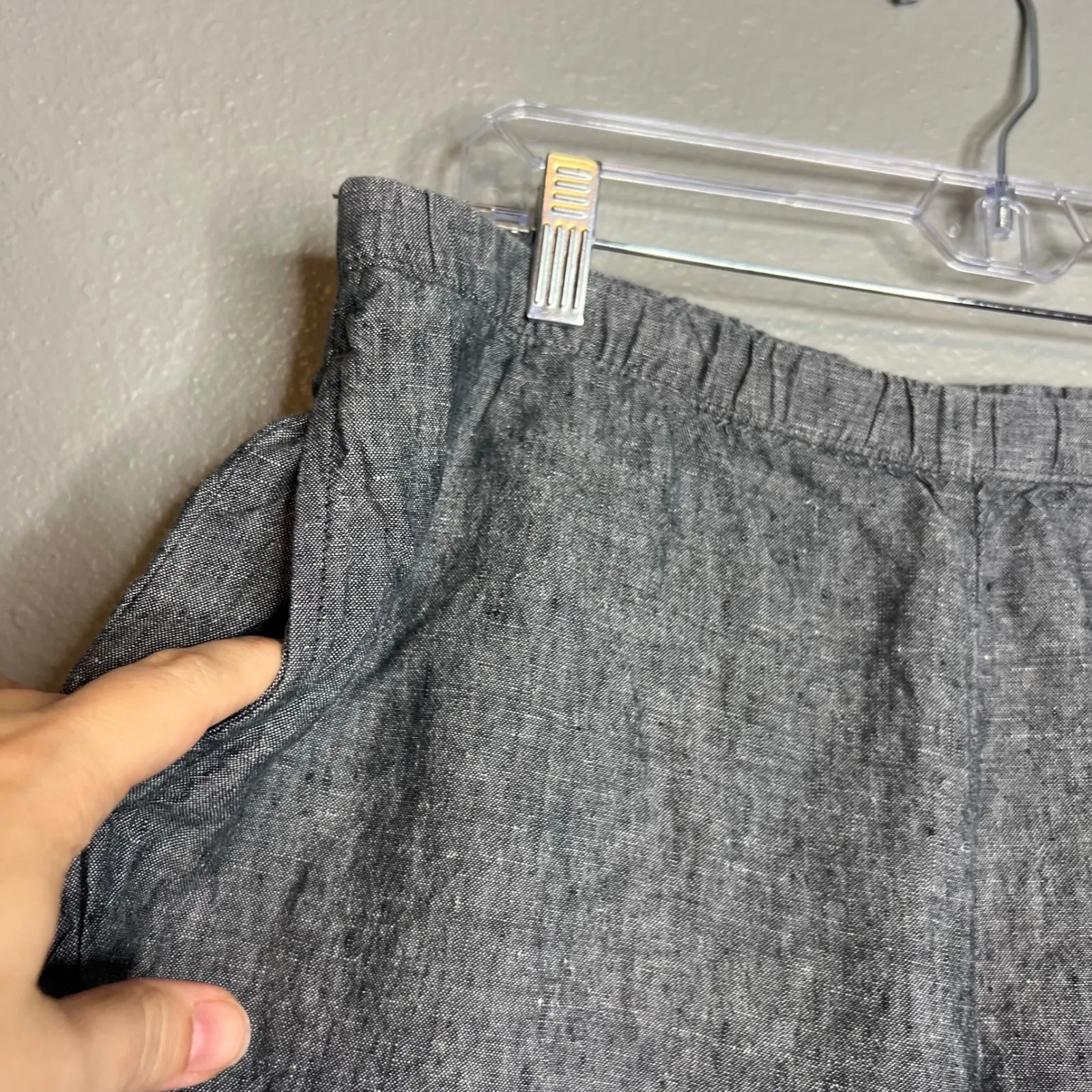 J.Jill Love Linen Cropped Pants Size MP Petite Gray‎ Pull On Casual Lightweight - Image 6