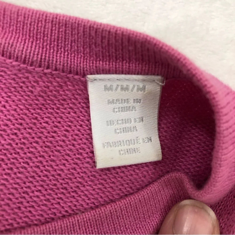 Callaway Golf Hot Pink Knit Stripe Embossed Button Up Cardigan Sweater Womens M - Image 3