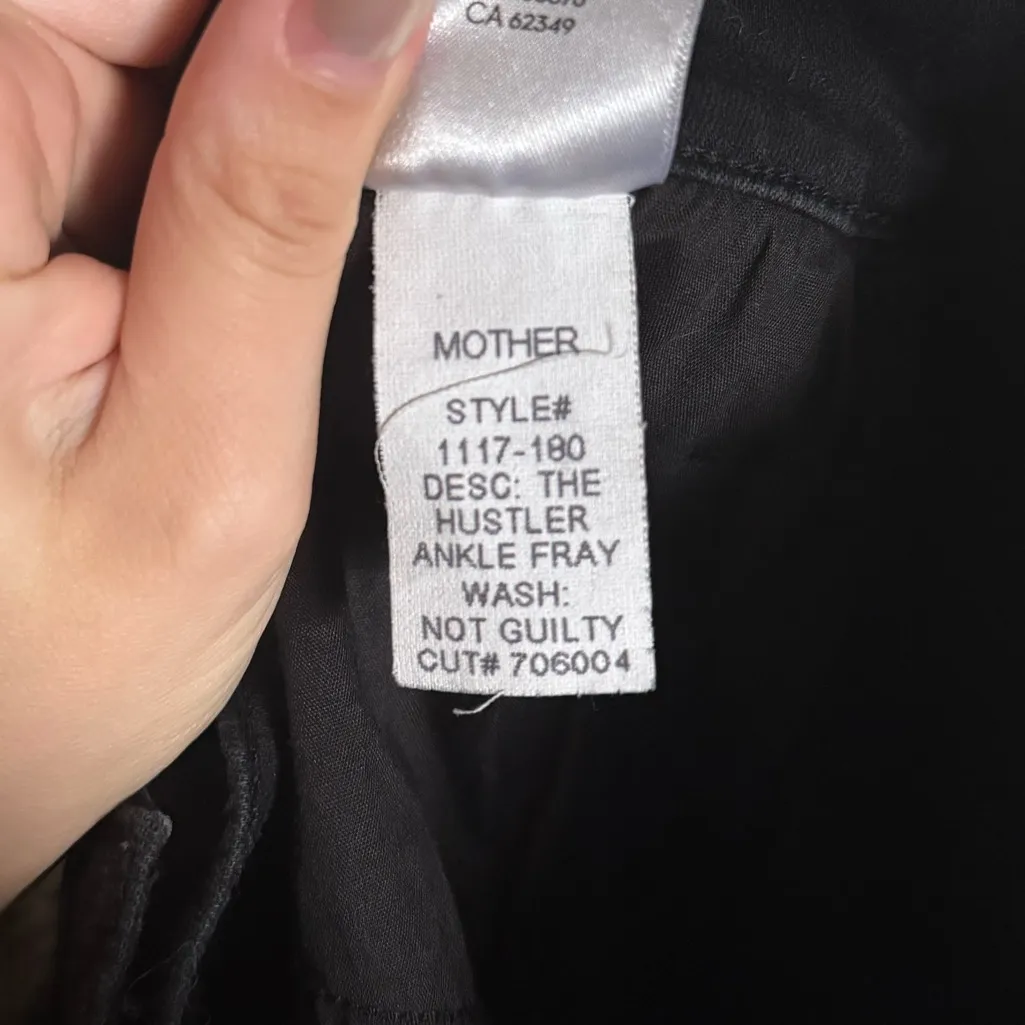 Mother The Hustler Ankle Fray Jeans Not Guilty Size 32‎ Black - Image 10