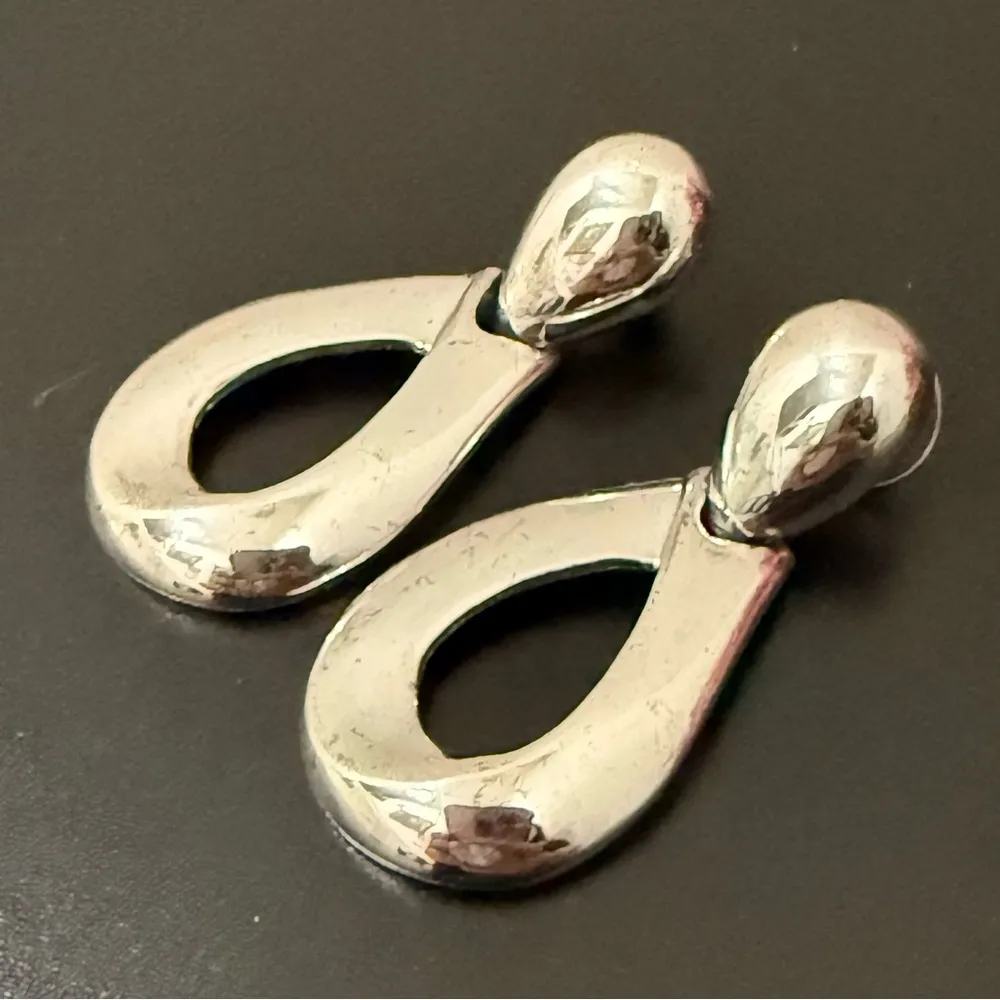 GIVENCHY Signed Silver-tone Doorknocker Statement Earrings 13g. - Image 5