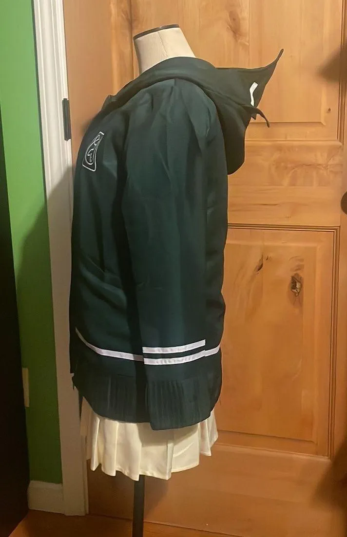 Chiaki Nanami Cosplay Anime High School Costume Jacket & Skirt EUC S WITH Pink Wig & Hair Clip; WITHOUT Shirt, Tights, or Pink Tie Green - Image 6