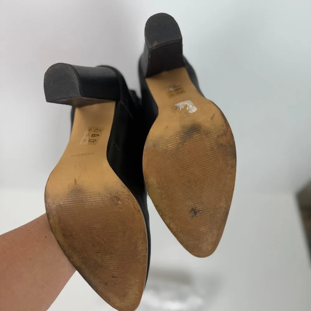 Express Stovepipe Knee High Black Point Toe Slouch Boots | Size 9 - Image 4