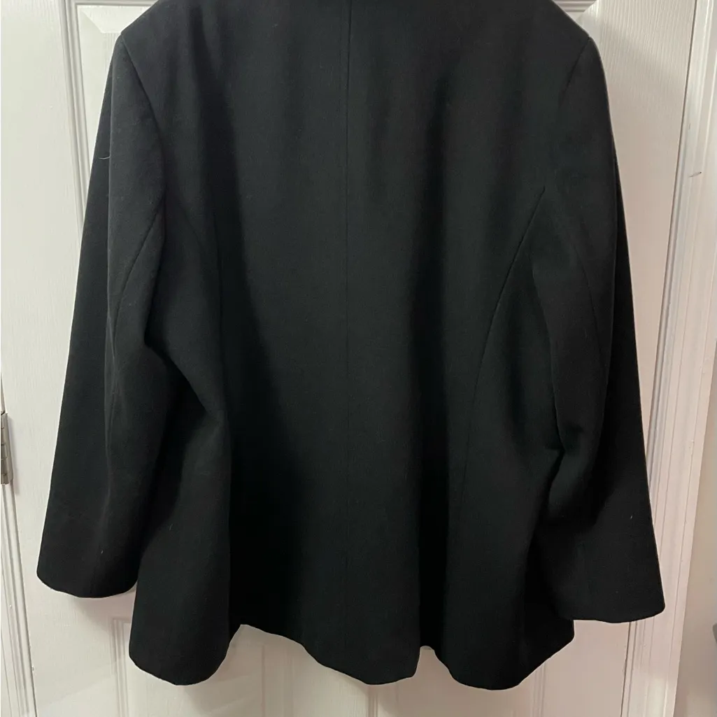 Calvin Klein Black Wool Cashmere Blend Peacoat Women's Approx SZ XL - Image 5