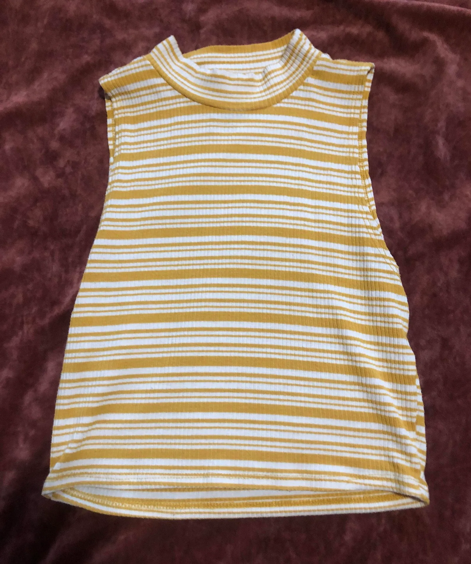 Yellow Striped Crop Top - Image 2