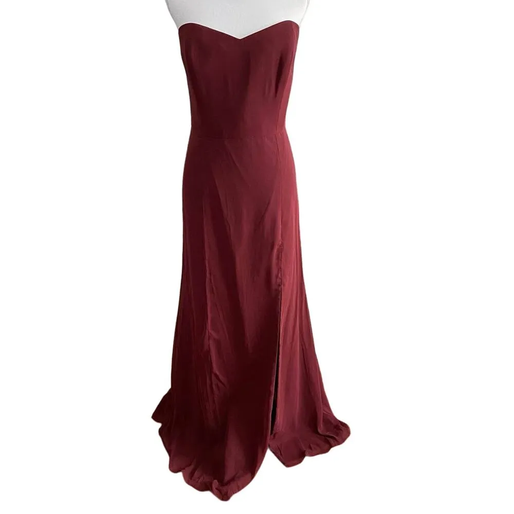 NEW After Six Size 16 Sweetheart Neck High Slit Chiffon Maxi Dress Prom Formal - Image 2