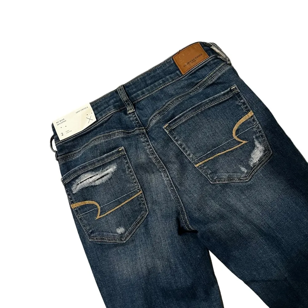 NWT, AMERICAN EAGLE Hi-Rise Jegging Super Stretch X, Slasher Blue, Sz 2 Short - Image 9