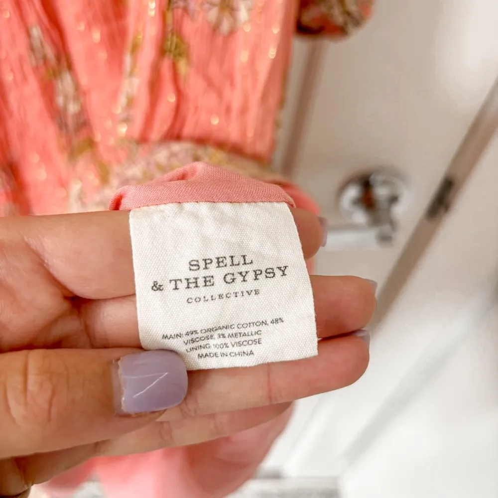 Spell & The Gypsy Hendrix Peasant Dress Pink - Image 7