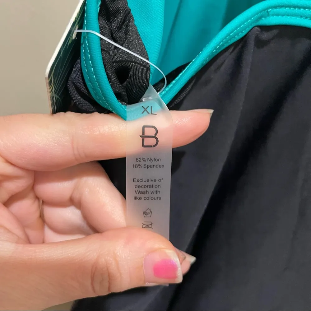 BMJL One Piece Swimsuit Tummy Control Black and Green Blue Size XL - Image 8