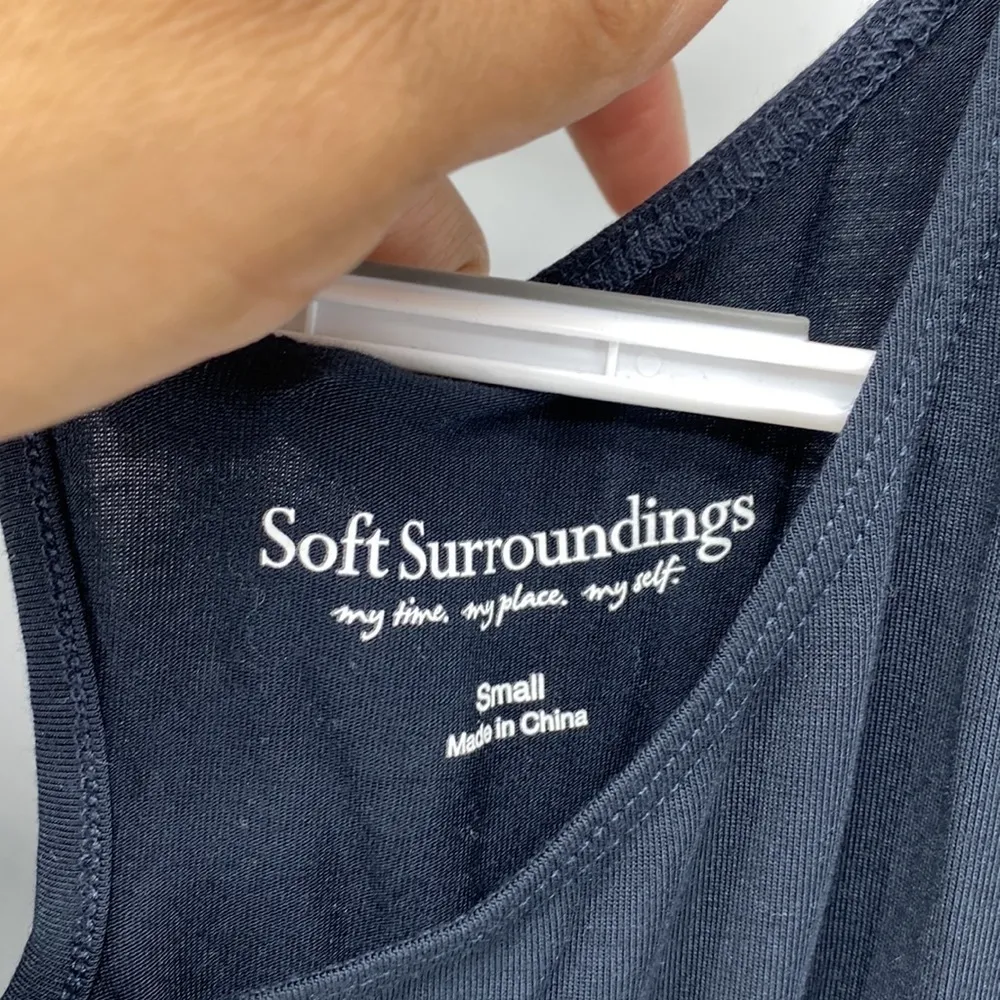 Soft Surroundings Toujours Charcoal black Jersey Knit Jumpsuit comfortable - Image 3