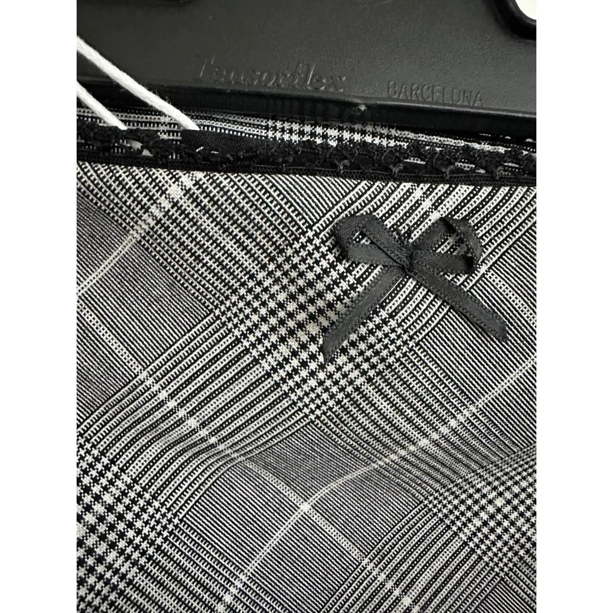 Mango Check Skirt with Decorative Bow Grey NWT Size 2/XS - Image 6