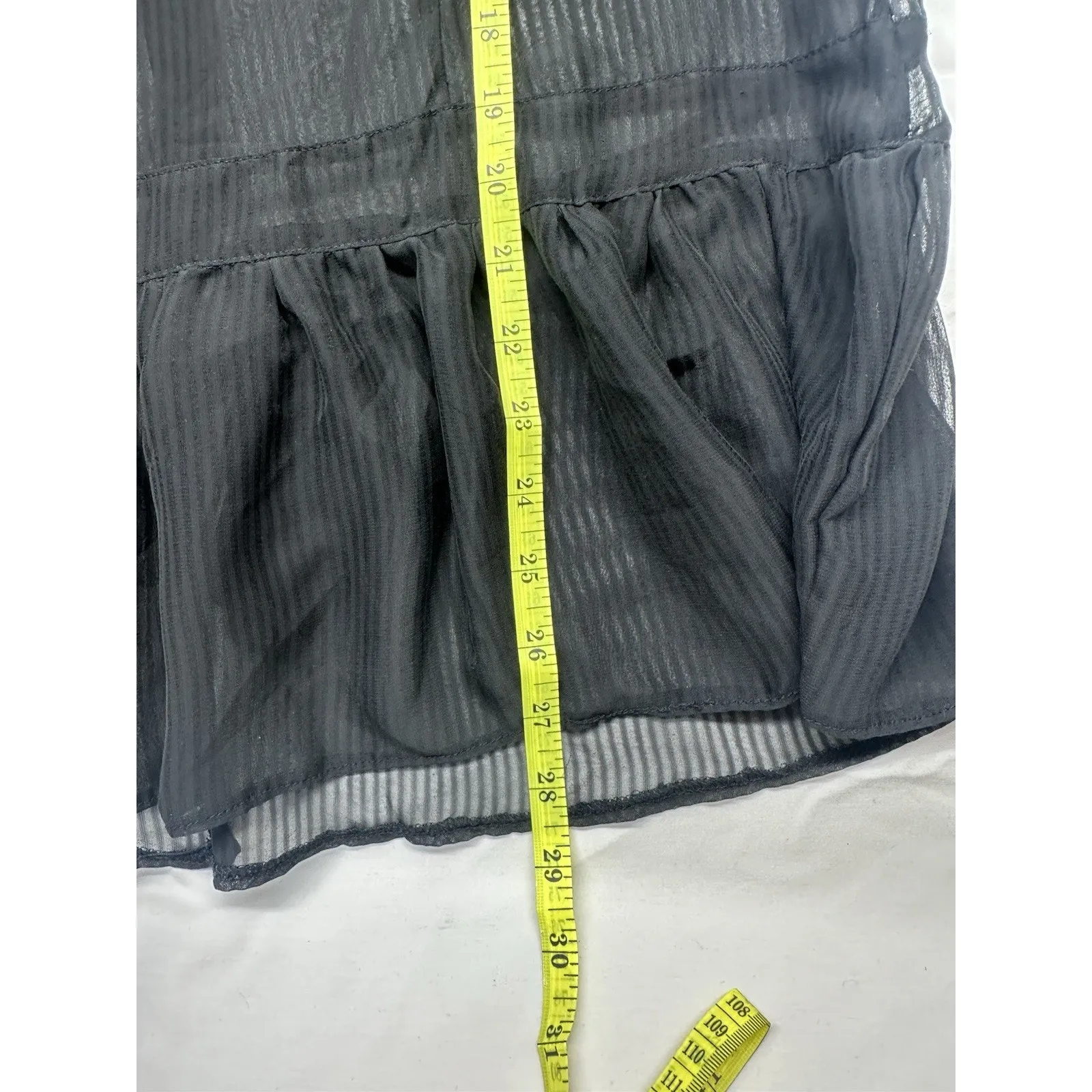 CHARLOTTLE RUSSE Women’s sheer blouse Size L black color -A32- - Image 9