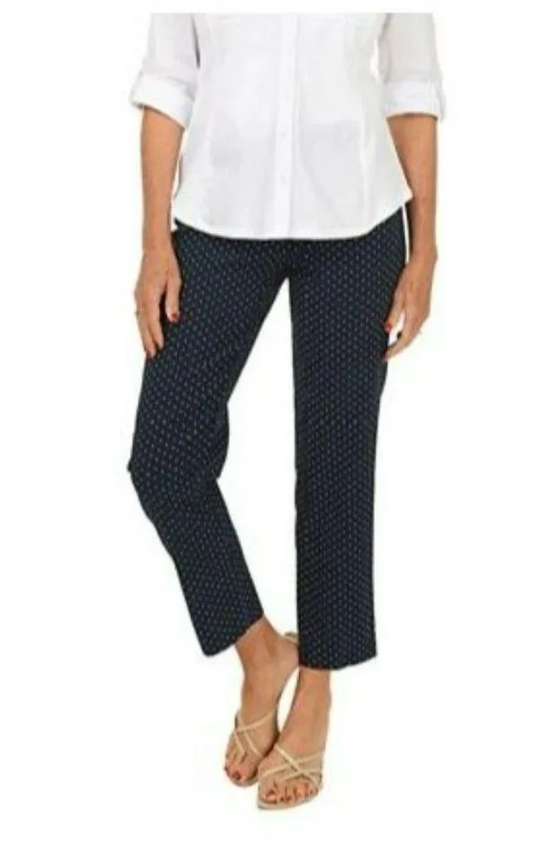 ROZ & ALI Spandex Slimming Polka Dot Classic Ankle Pedal Pusher Pant Women 8P - Image 2