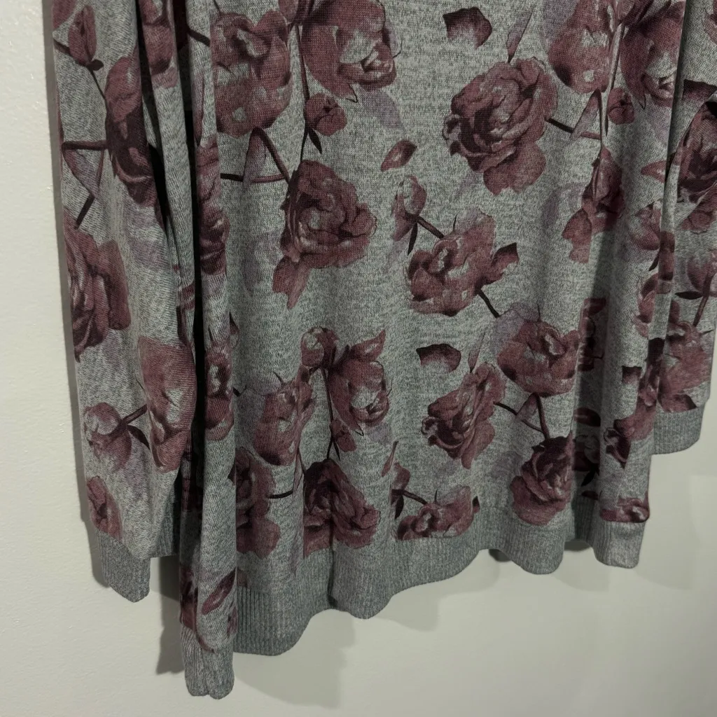 NWT Lane Bryant Floral Pullover Sweater Gray/Purple Floral‎ Size 18/20 - Image 8