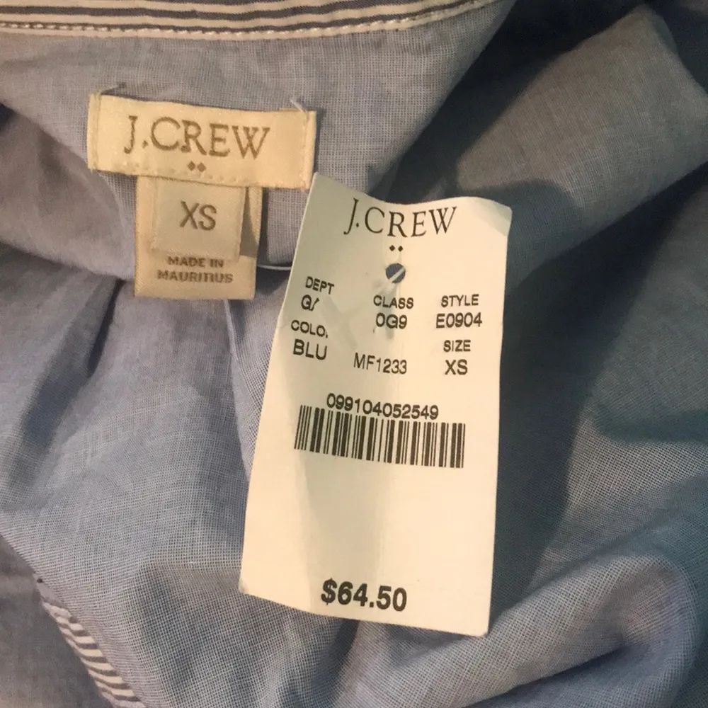 NWT J. Crew Contrast-striped oxford shirt SzXS - Image 5