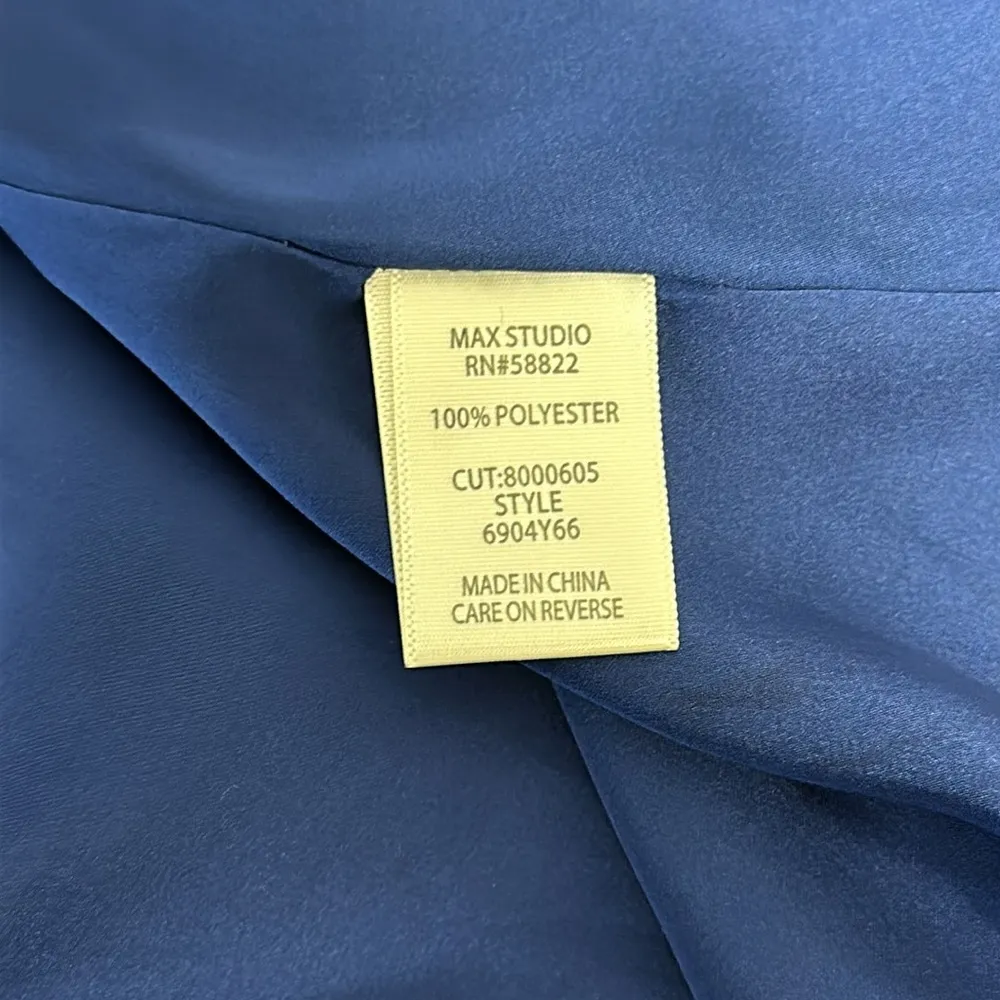 Blue Paisley Flowy Lined Sleeveless Trapeze Shift Dress Size S - Image 7