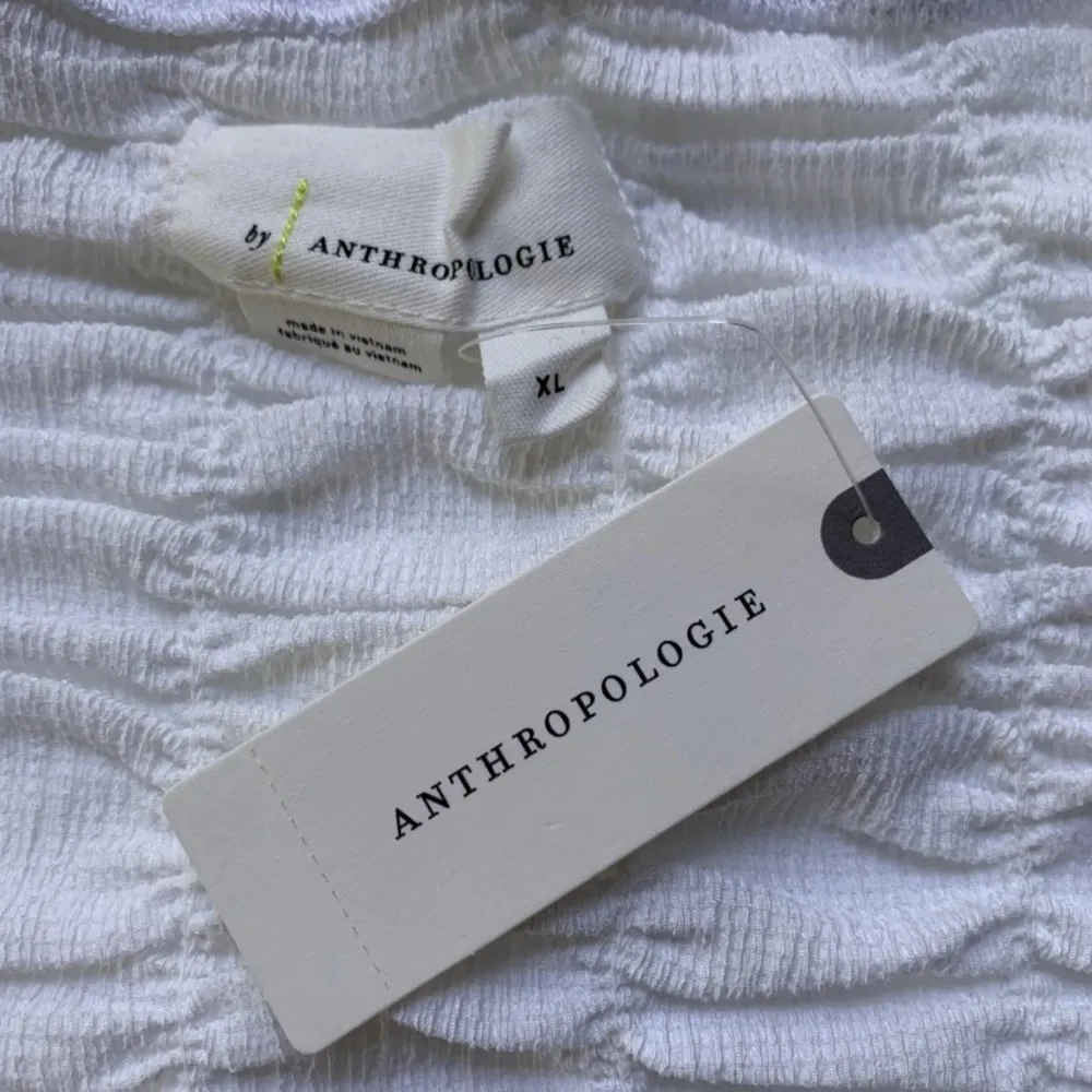 Anthropologie white extreme ruched tube top XL New NWT strapless shirt RARE HTF - Image 12