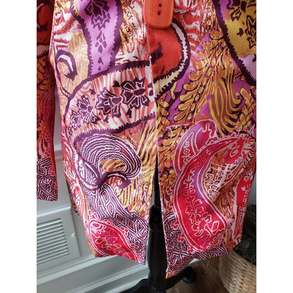 ISLE Apparel XL Colorful Paisley Print Button Front Blazer Jacket Long Sleeves - Image 14