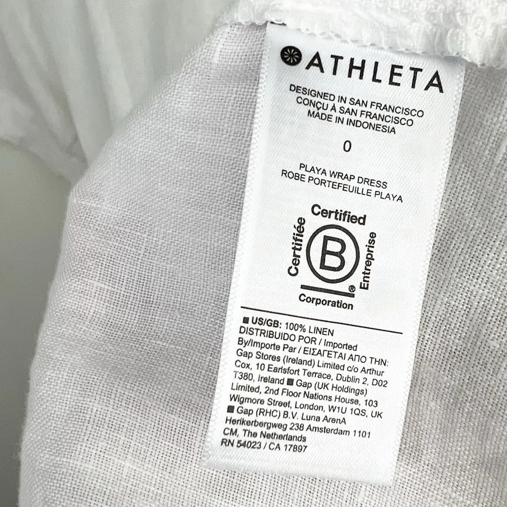 ATHLETA Playa Wrap Linen Dress Size 0 White Calla Lily NEW - Image 10