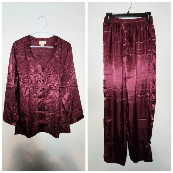 Vintage Victoria's Secret Gold Label Satin Pajama Set Medium - Image 2