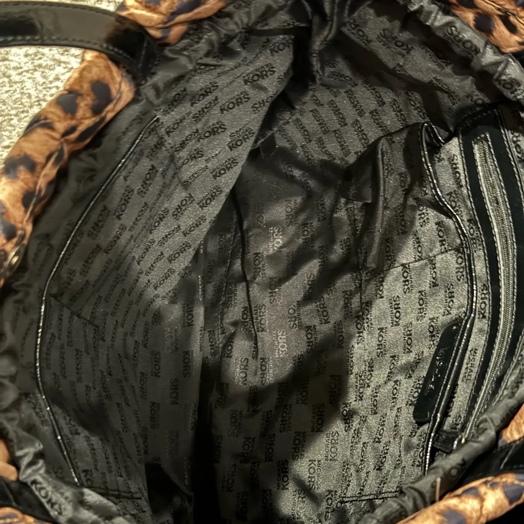 Michael Kors Animal Print Tote with Black Straps - Image 4