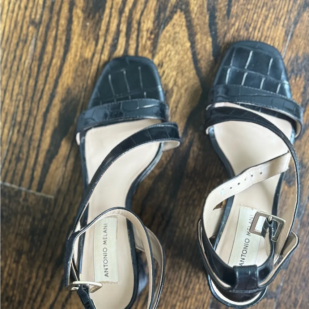 Antonio Melani Black Heeled Sandals - Image 3
