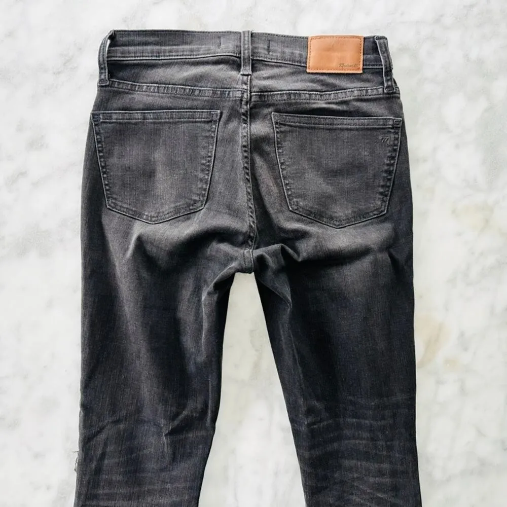 Paige Skyline Ankle Peg Black Slashed Knee 25 Skinny Jeans Distressed - Image 5