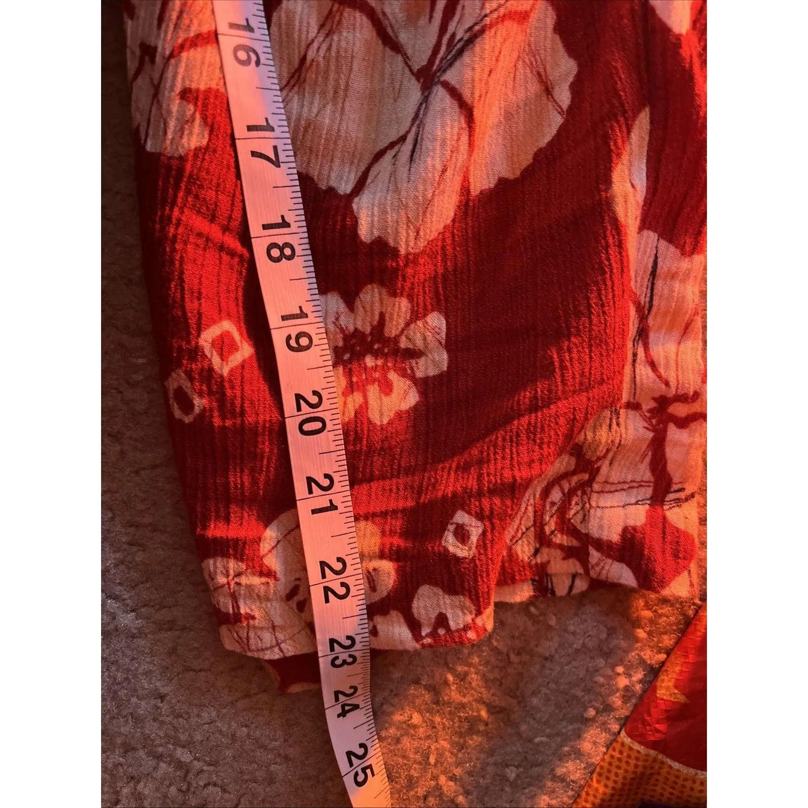 Vtg 90s Calfornia Krush Palazzo Pants PM Tropical Floral Drawstring Resort Beach Red Size undefined - Image 8