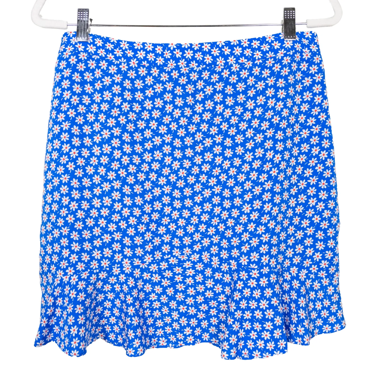 MADEWELL Blue Ruffle-Edge Skirt in Mini Daisy Lined A-Line Flirty Women's 4 - Image 2