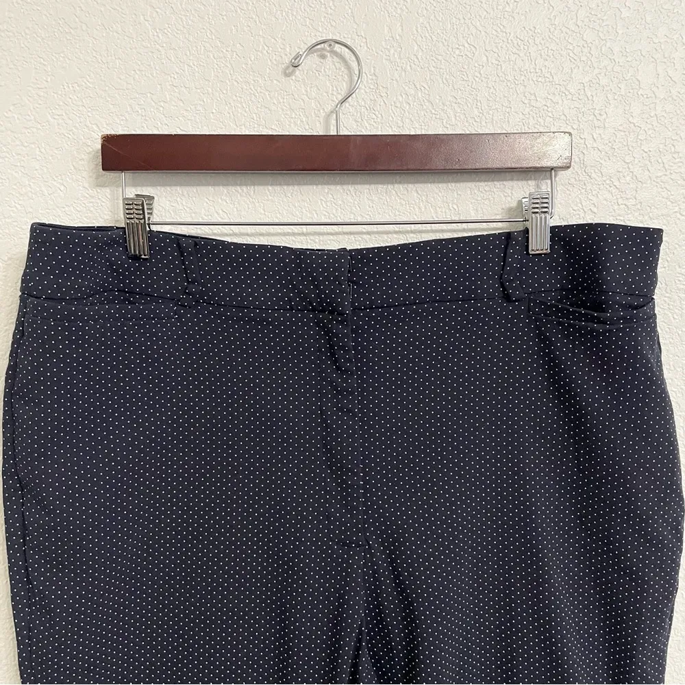 Lane Bryant Womens Pants Blue White Polka Dot Full Length Stretch Plus Size 22 - Image 3