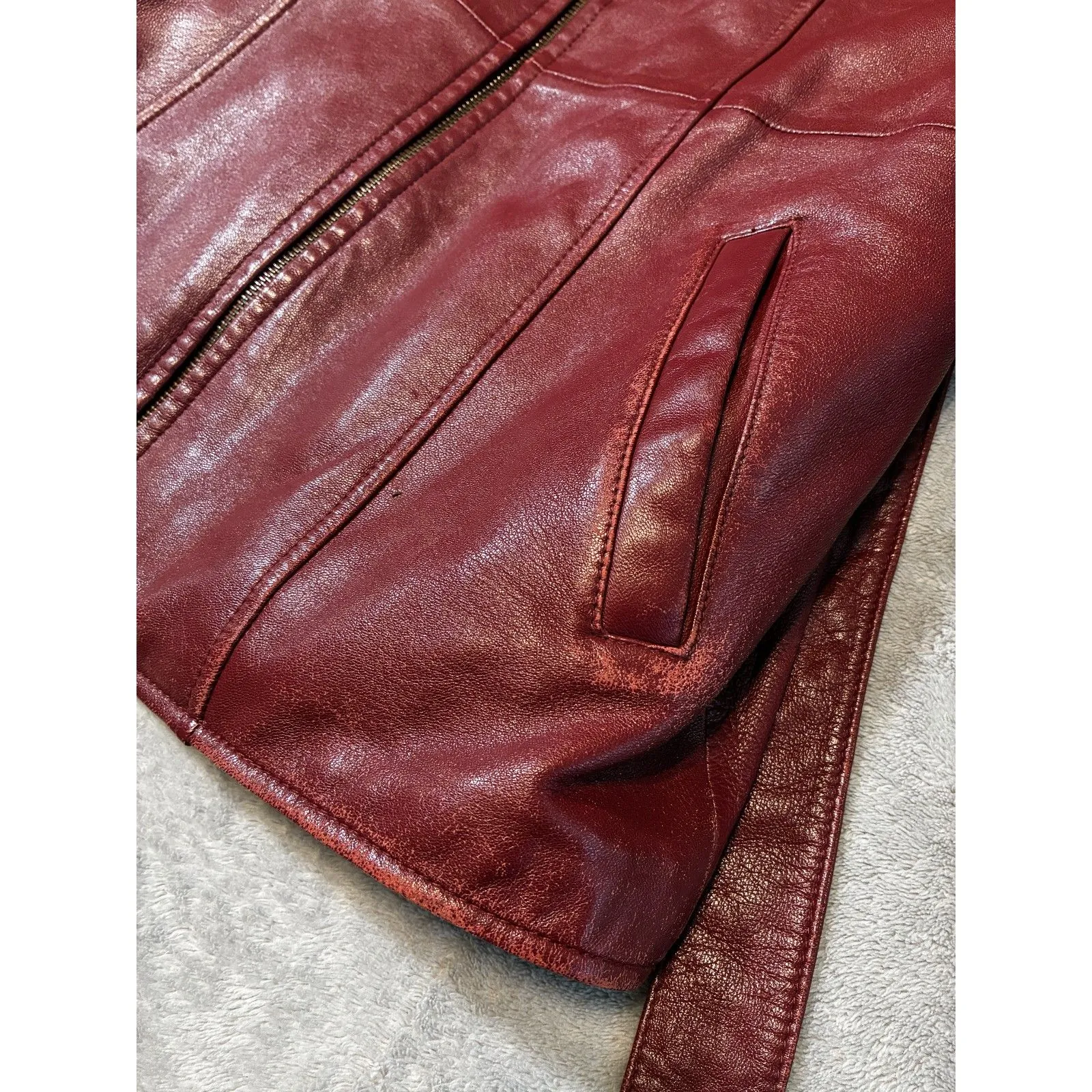 Wilson's Pelle Studio Re Leather Jacket Medium Full Zip Red - Image 10