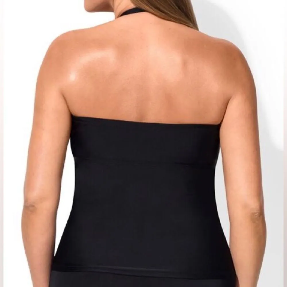 Swimsuits For All Fringe Bandeau One Piece Black Size 16 - Image 14