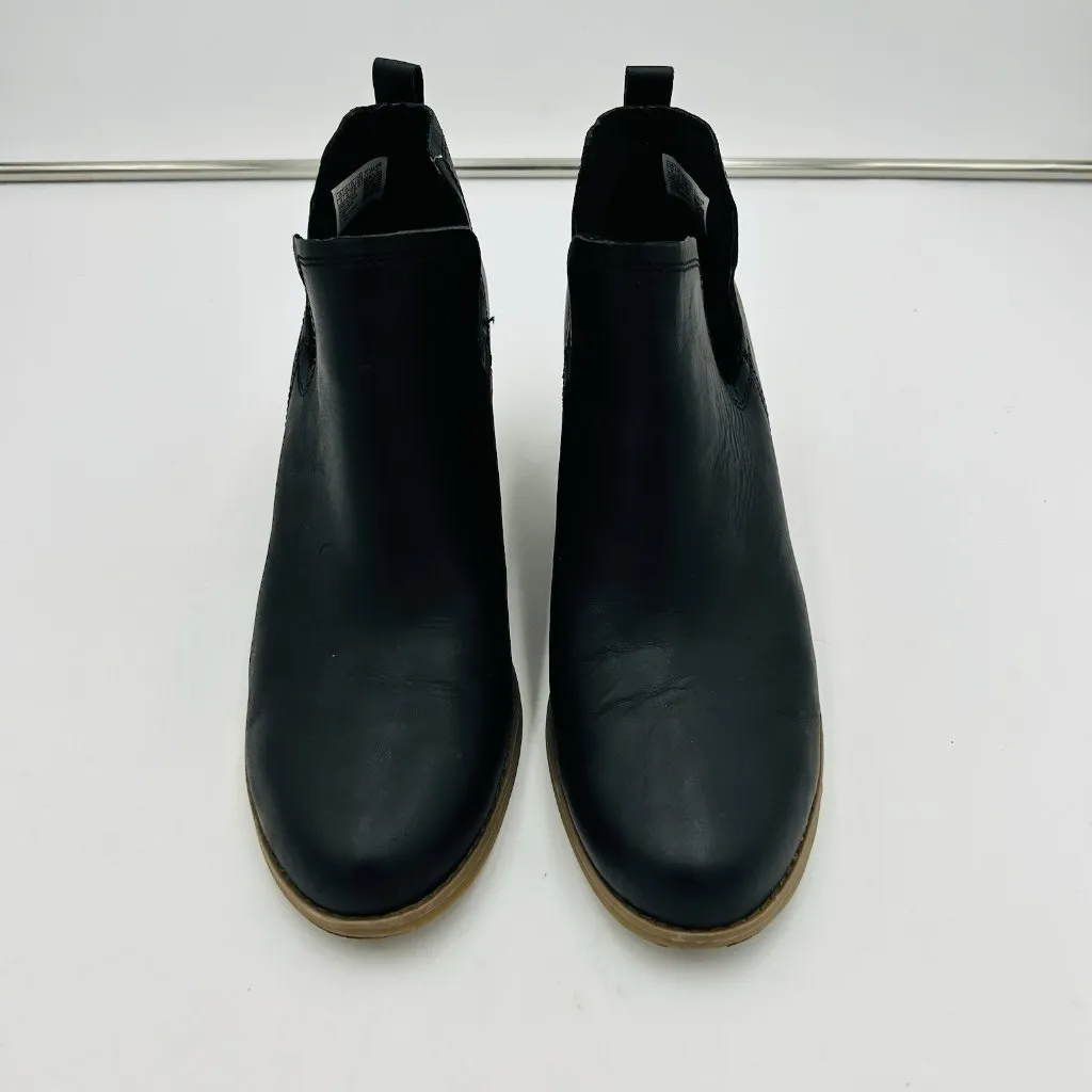 TOMS Women's Kallie Cutout Wedge Ankle Booties Black Size 12 Faux Leather - Image 2