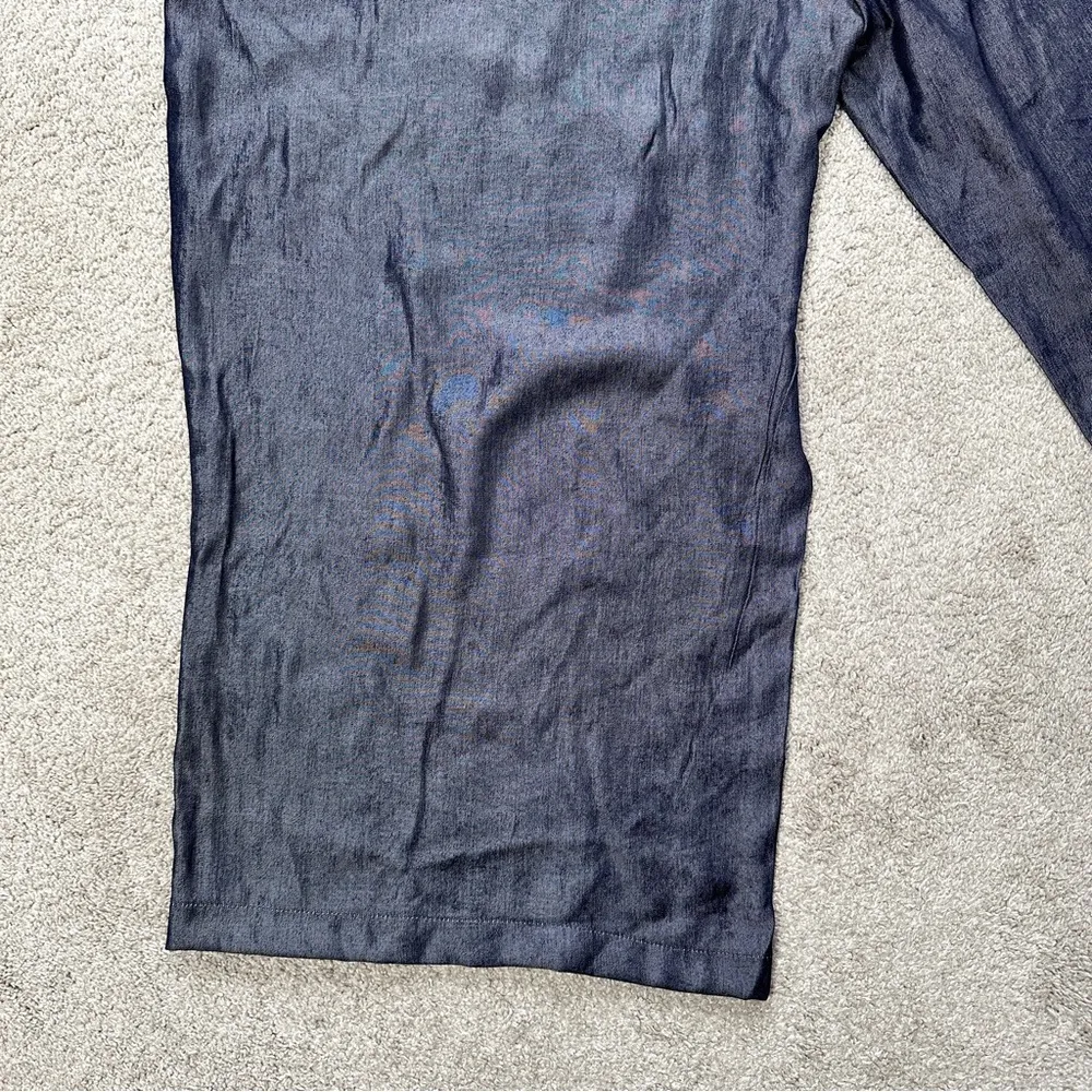 Unique Vintage Women’s Chambray High Rise Pants Cropped Capri Blue Plus Size 5X - Image 7