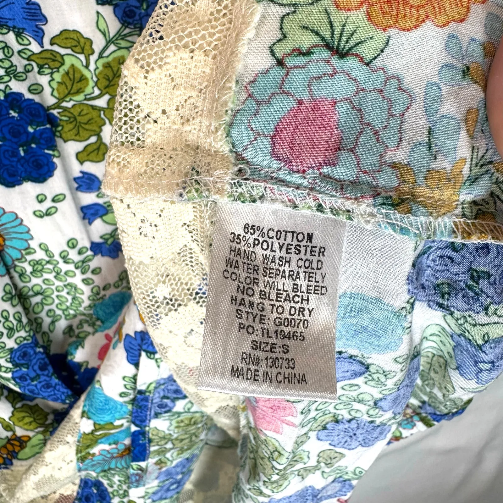 Umgee Babydoll Lace Women’s Sleeveless Floral Tunic Top Dress Size Small - Image 4