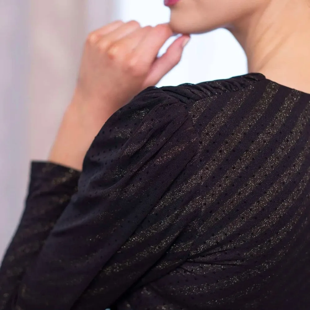 Maje Ralone Mesh Polka-Dot Metallic Flecked Striped Dress, Size 1 (S) NWT $570 - Image 5