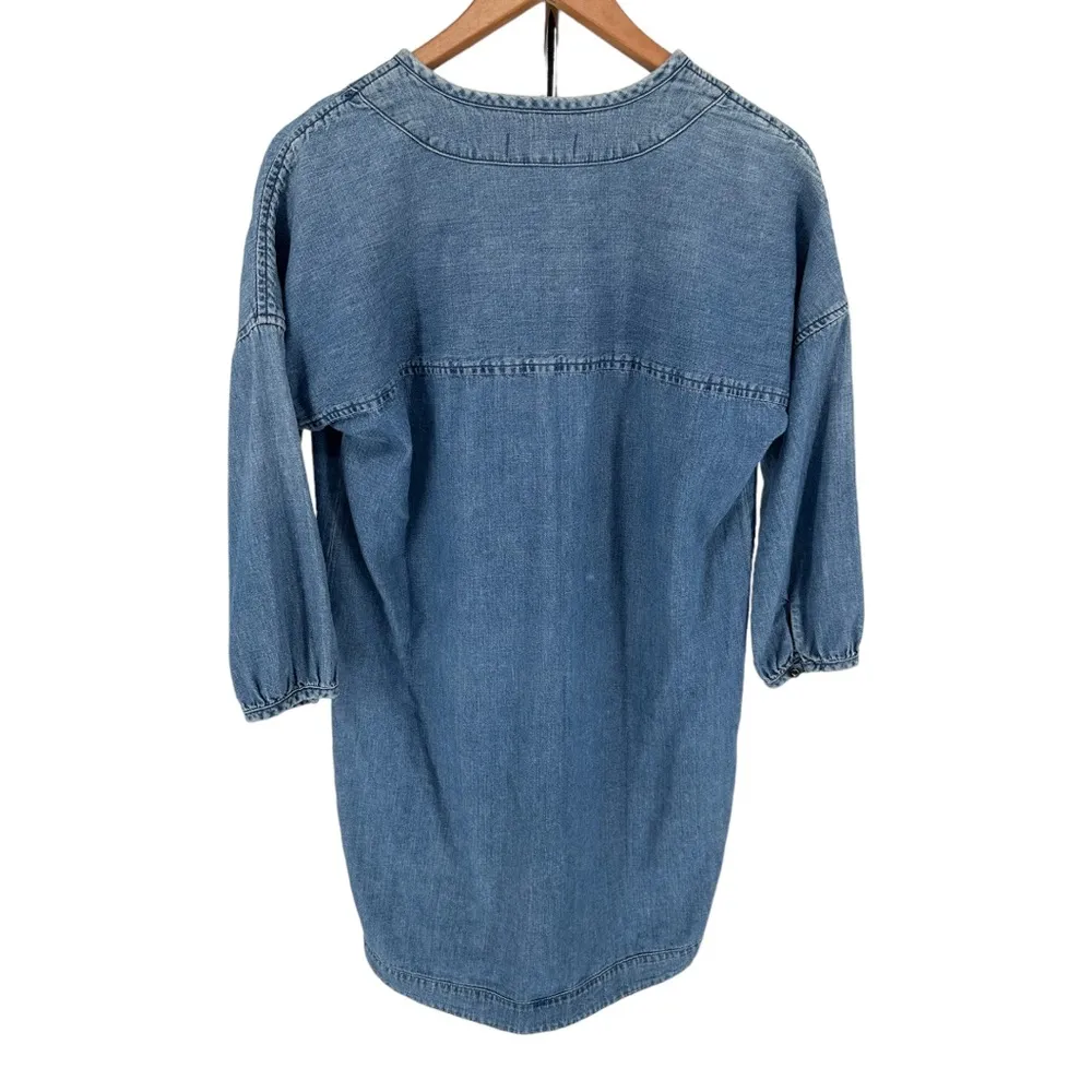 Madewell Denim Artiste 3/4 Sleeve Tasseled Tunic Top Miki Dress Pockets size XS - Image 7