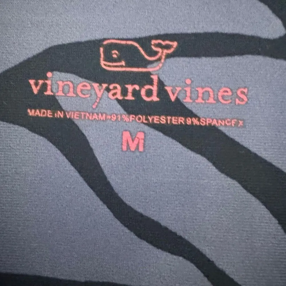 Vineyard Vines Printed Sankaty Margo Shirt Long Sleeves Dress Deep Blue M #2506 - Image 7