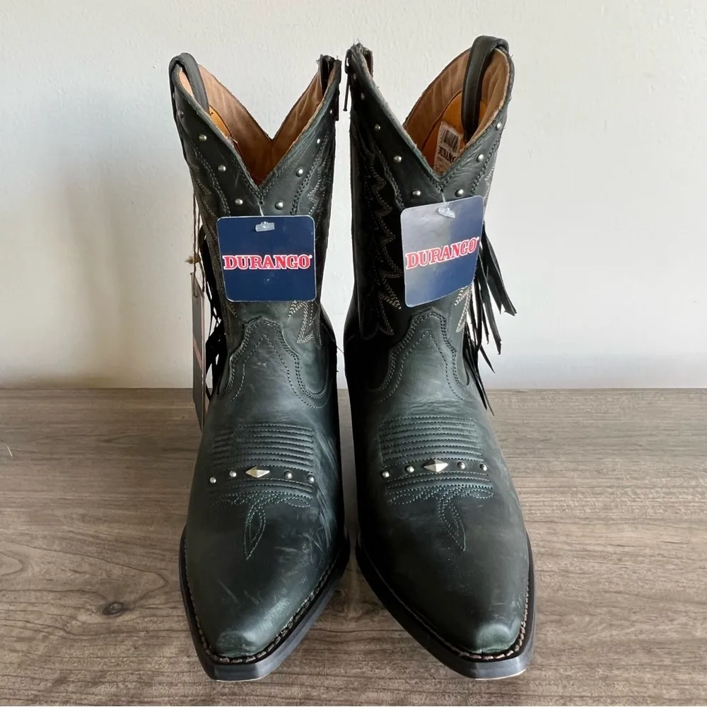 Crush by Durango Women's Vintage Teal Fringe Western Bootie Size 8.5 SKU#24258 - Image 2