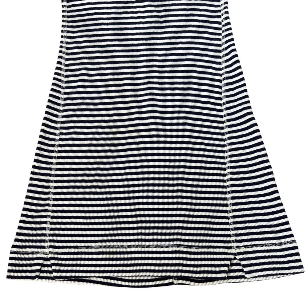 Theory Onissa Striped 100% Cotton Ribbed Mini Dress Small Navy White Coastal EUC - Image 3