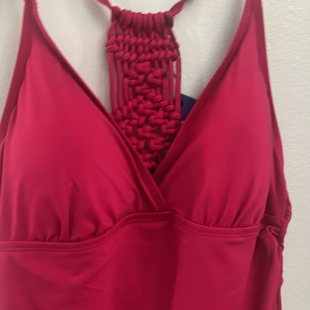 Tummy Control One Piece Bathing Suits V Neck Swimsuits Hand-Braid Macrame Ruched - Image 11