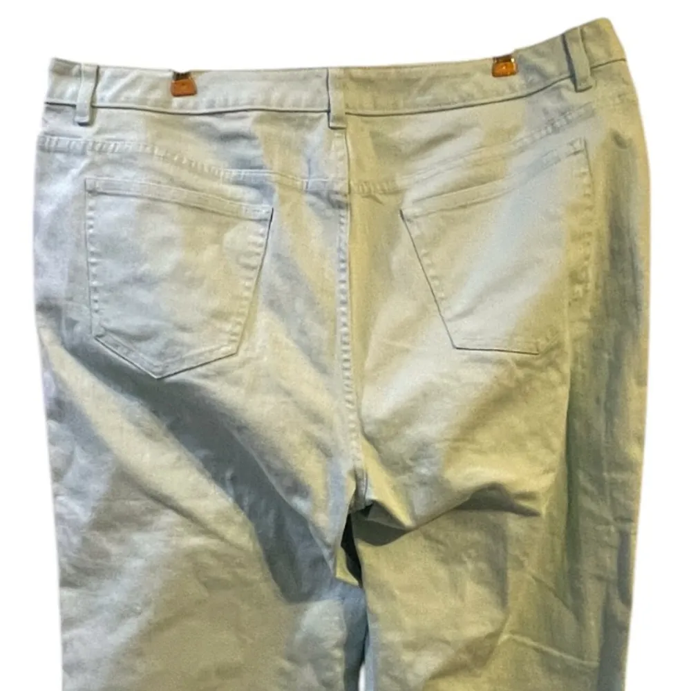 Talbots Cropped Jeans 16W Plus Size Capris Light Teal Green Denim NWT New - Image 8