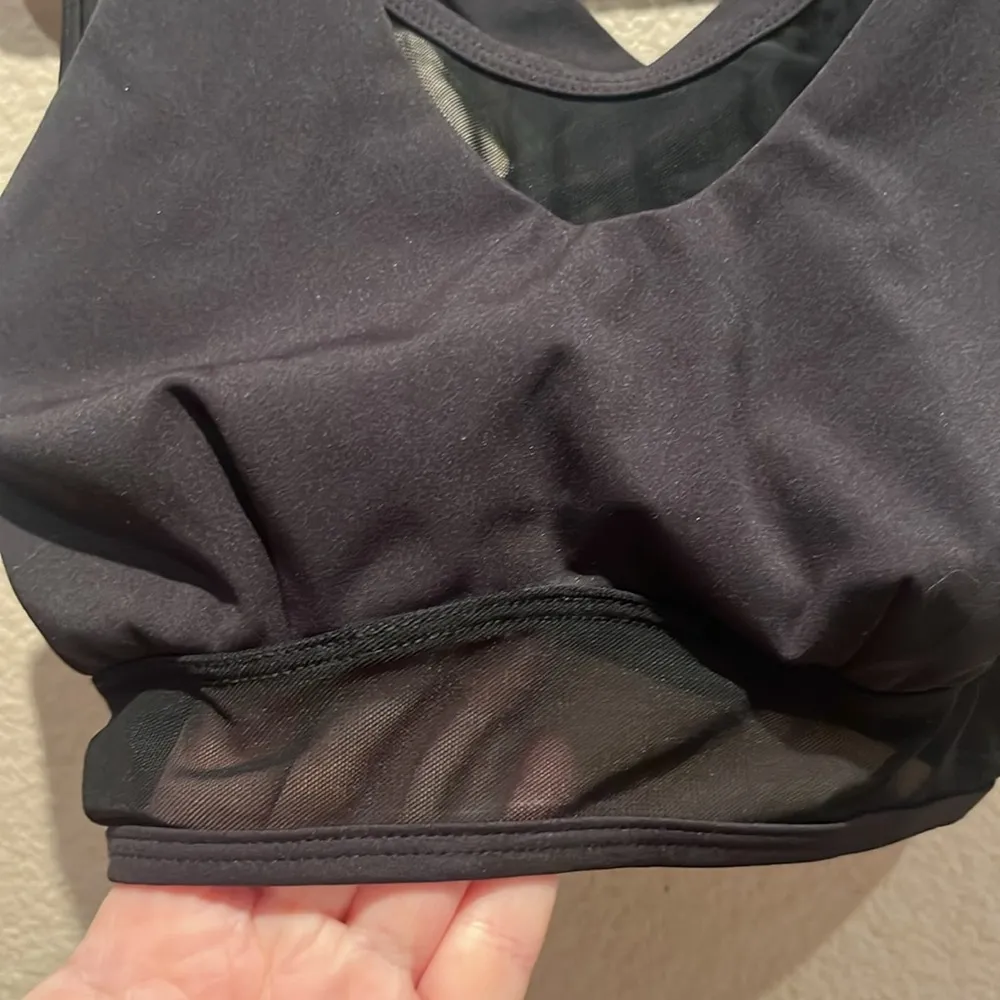 Five Dance Women’s Black Mesh Strappy Layered Sports Bra Black Size XS - Image 4