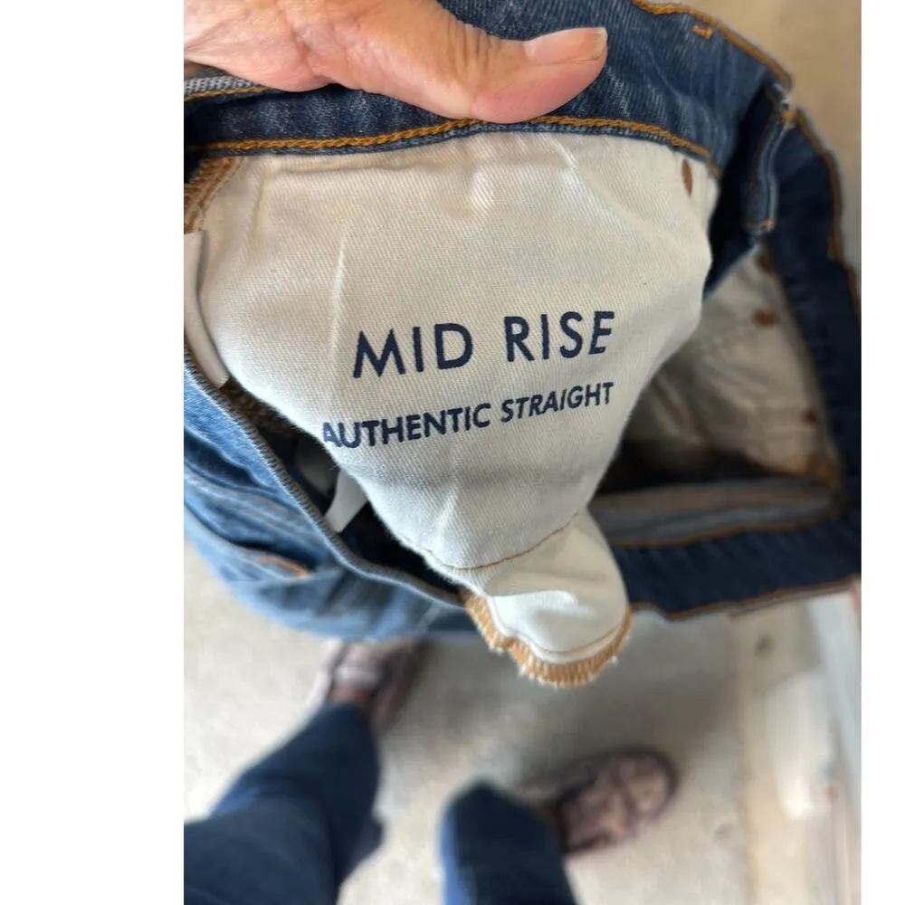 Lucky Brand Jeans Womens 8/29 Mid Rise Authentic Straight sparkly tuxedo line - Image 9