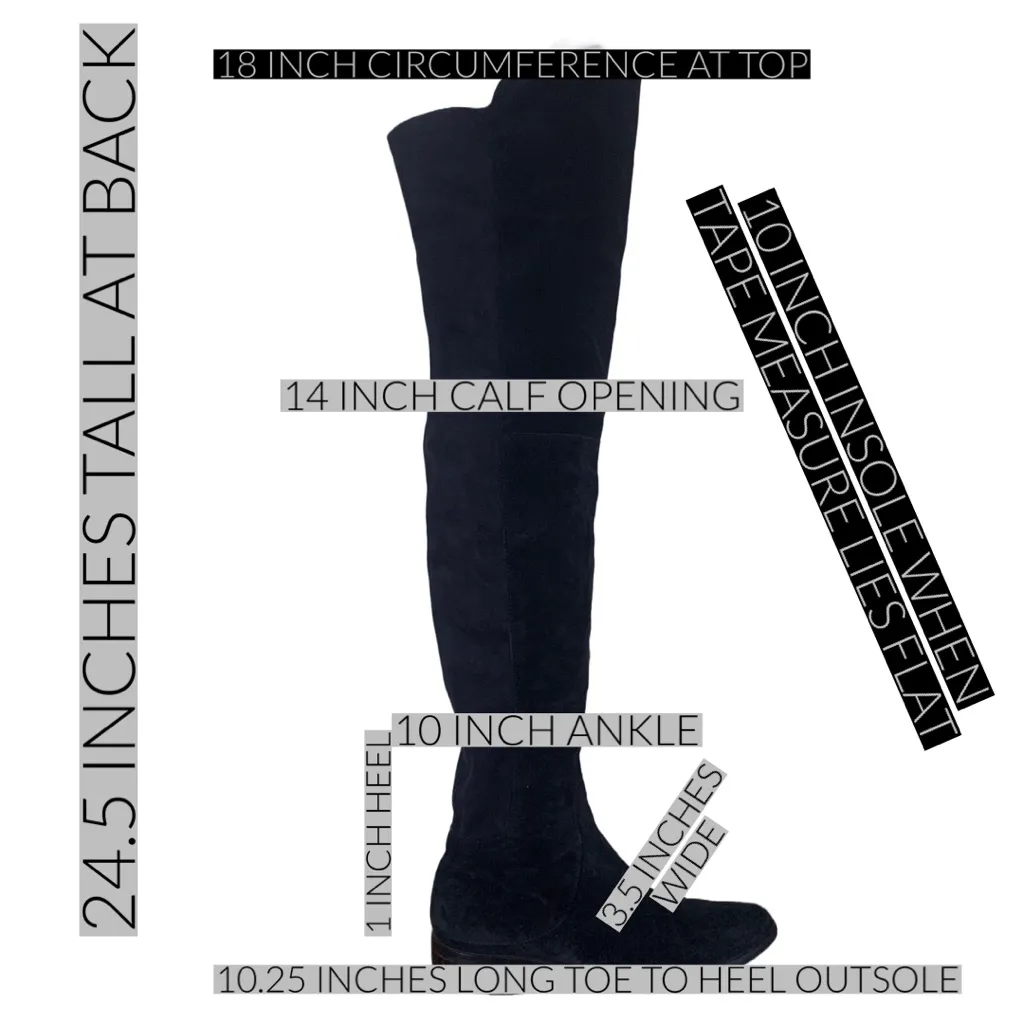 ALCHIMIA DI BALLIN BLACK SUEDE OVER THE KNEE LOW HEEL BOOTS (37.5) Size 6.5 - Image 14