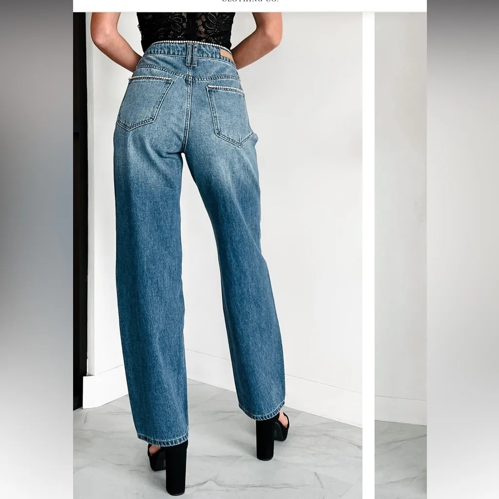 Cello Size 3 Rhinestone Embellished Dad Jeans Blue Denim Disco Cowgirl Bling - Image 14