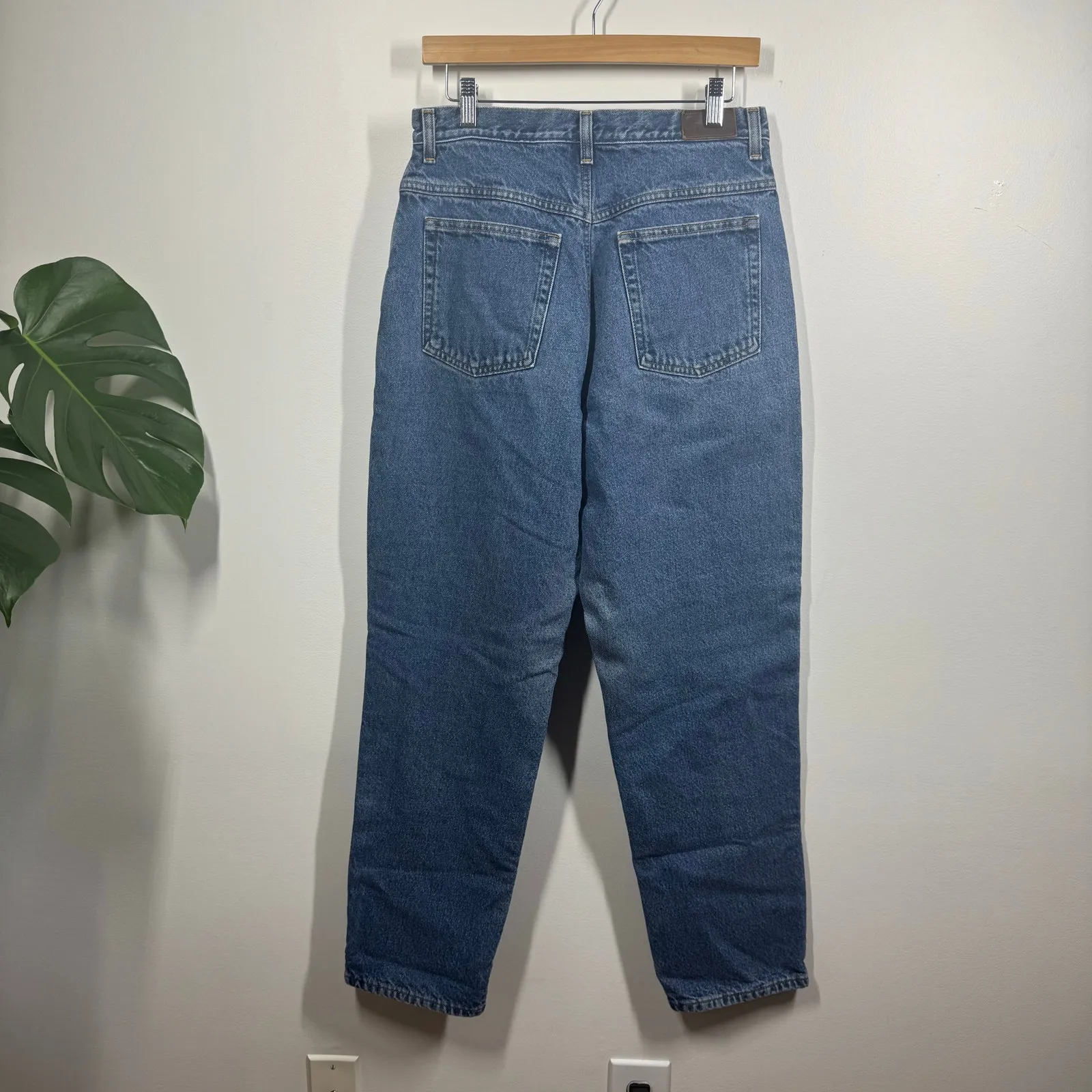 L.L.Bean Jeans Women 12R Blue Red and Green Thermal Lined Plaid Cotton Minimal - Image 2