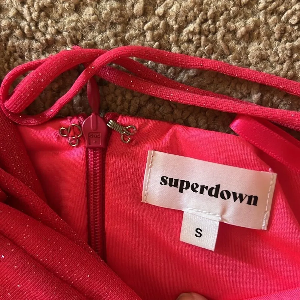 Revolve Superdown Sydney Sparkle Mini Dress in Pink sz small - Image 12